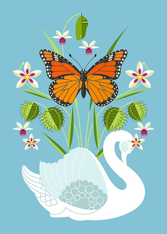 Monarch Butterfly & Vase