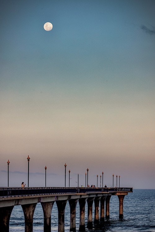 New Brighton Pier And Moon