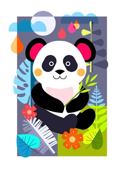 Panda In The Jungle