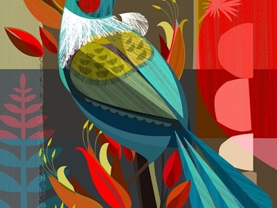 New Zealand Tui In The Flax (detail)