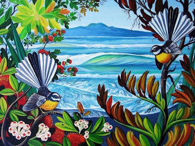 Rangitoto And Fantails