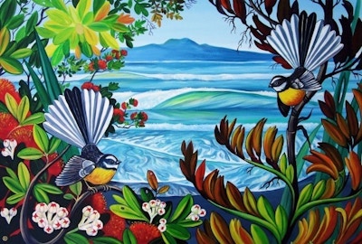 Rangitoto and Fantails